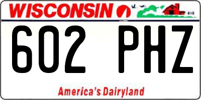 WI license plate 602PHZ