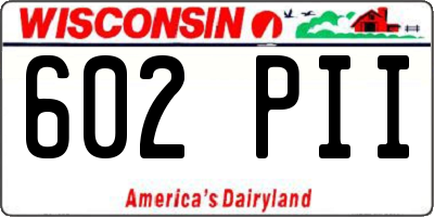 WI license plate 602PII