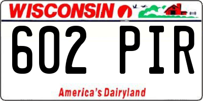 WI license plate 602PIR