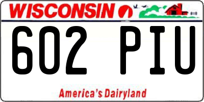 WI license plate 602PIU