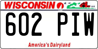 WI license plate 602PIW