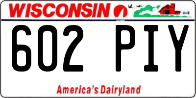 WI license plate 602PIY