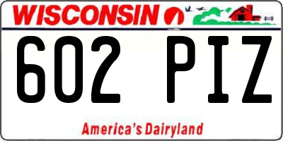 WI license plate 602PIZ