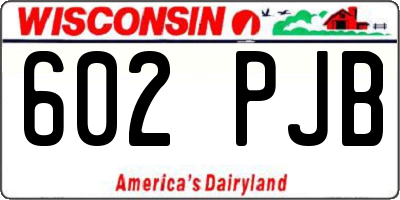 WI license plate 602PJB