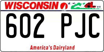 WI license plate 602PJC