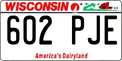 WI license plate 602PJE