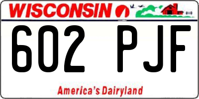 WI license plate 602PJF