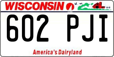 WI license plate 602PJI