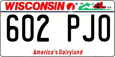 WI license plate 602PJO