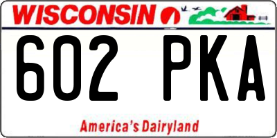 WI license plate 602PKA