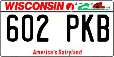 WI license plate 602PKB