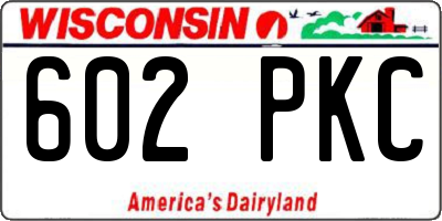 WI license plate 602PKC