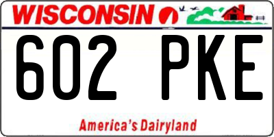 WI license plate 602PKE