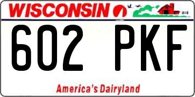 WI license plate 602PKF