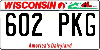 WI license plate 602PKG