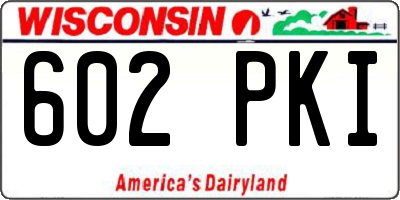 WI license plate 602PKI