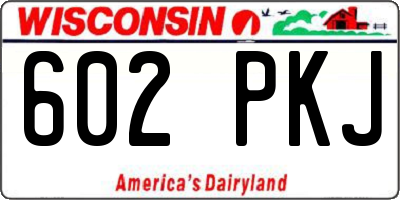 WI license plate 602PKJ