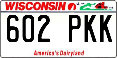 WI license plate 602PKK