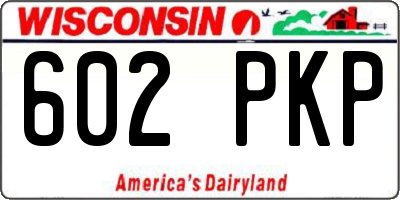 WI license plate 602PKP