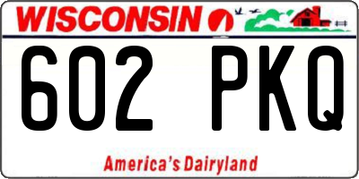 WI license plate 602PKQ