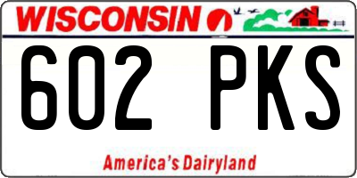 WI license plate 602PKS
