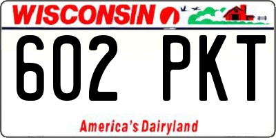 WI license plate 602PKT