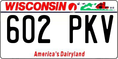 WI license plate 602PKV