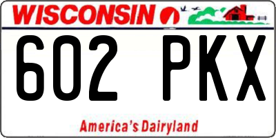 WI license plate 602PKX