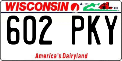 WI license plate 602PKY