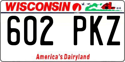 WI license plate 602PKZ