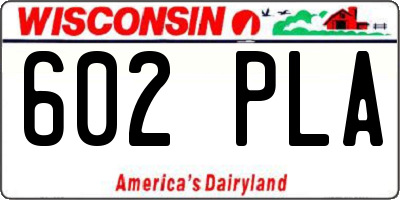 WI license plate 602PLA