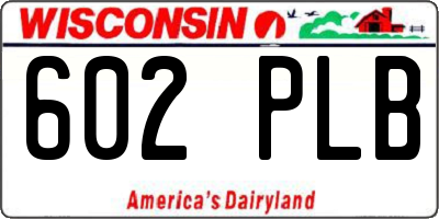 WI license plate 602PLB
