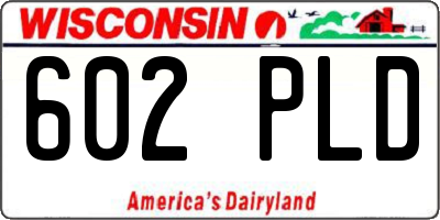 WI license plate 602PLD