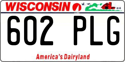WI license plate 602PLG