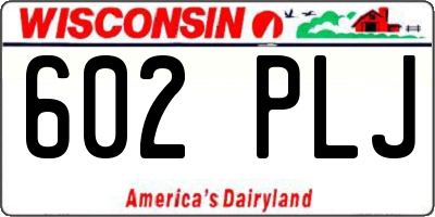 WI license plate 602PLJ