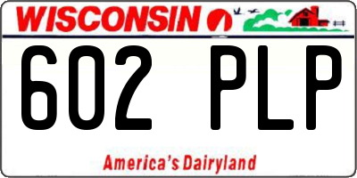 WI license plate 602PLP
