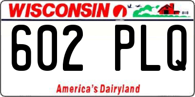WI license plate 602PLQ