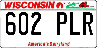WI license plate 602PLR
