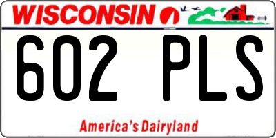 WI license plate 602PLS