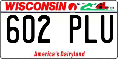 WI license plate 602PLU