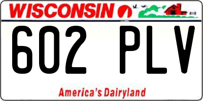 WI license plate 602PLV