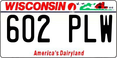 WI license plate 602PLW