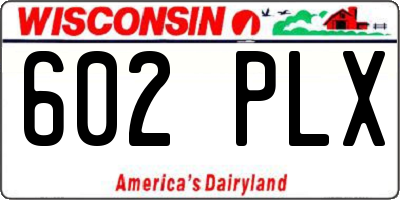 WI license plate 602PLX