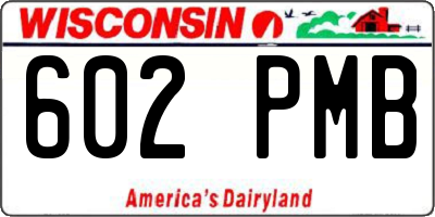 WI license plate 602PMB