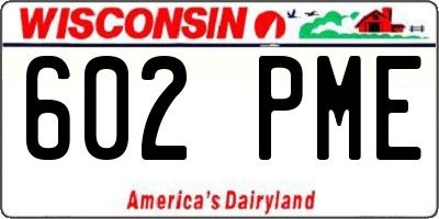 WI license plate 602PME