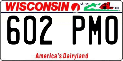 WI license plate 602PMO
