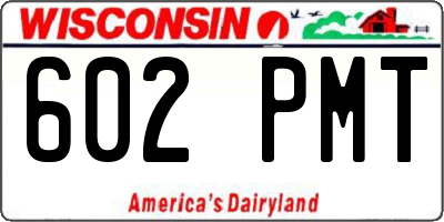 WI license plate 602PMT