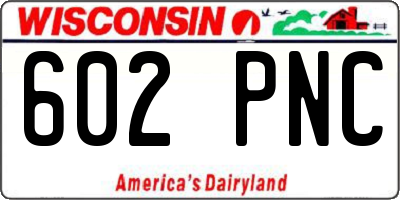 WI license plate 602PNC