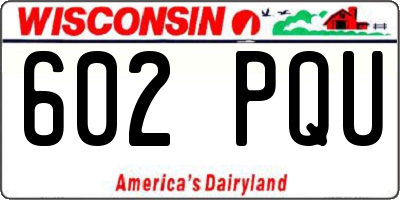 WI license plate 602PQU