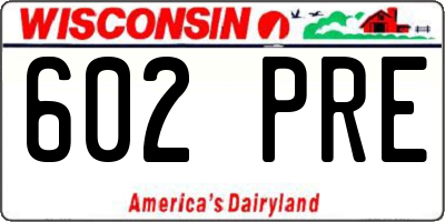 WI license plate 602PRE